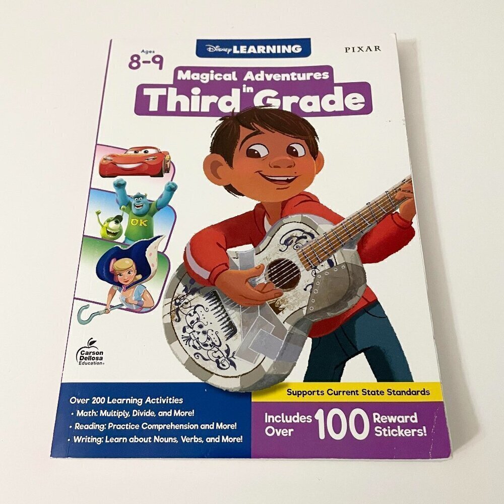 Disney Pixar Magical Adventures in Third Grade Learning Book